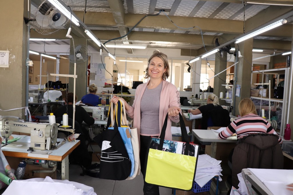 Sonia Kiopik,  fundadora e proprietária da Ecofábrica Bolsas Ecológicas, empresa que recebeu apoio da Intec.  