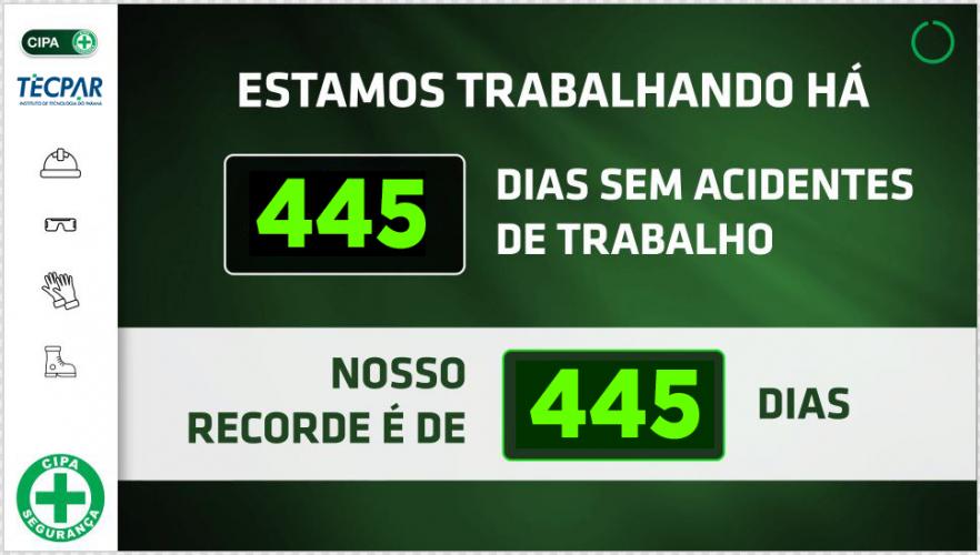 Tecpar bate recorde de dias sem acidente de trabalho