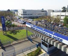Imagem aérea da fachada do Instituto de Tecnologia do Paraná - Tecpar 