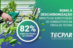 Frota de veículos do Tecpar passa a rodar exclusivamente com etanol e reduz em 82% a emissão de carbono