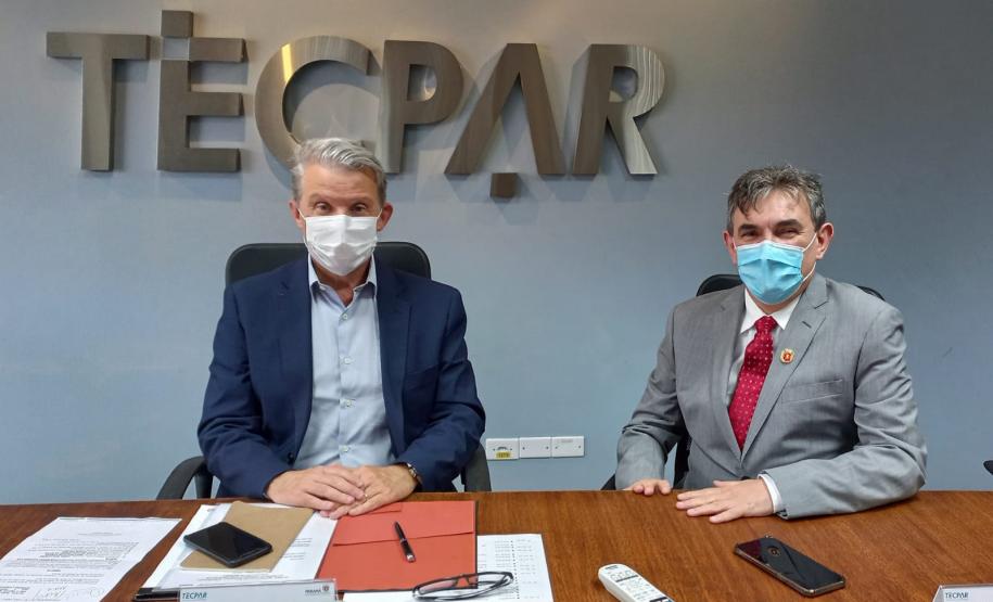 O diretor-presidente do Tecpar, Jorge Callado, recebeu nesta quinta-feira (17), o secretário de Inovação, Aceleração Econômica, Turismo e Comunicação de Maringá, Marcos Cordiolli,